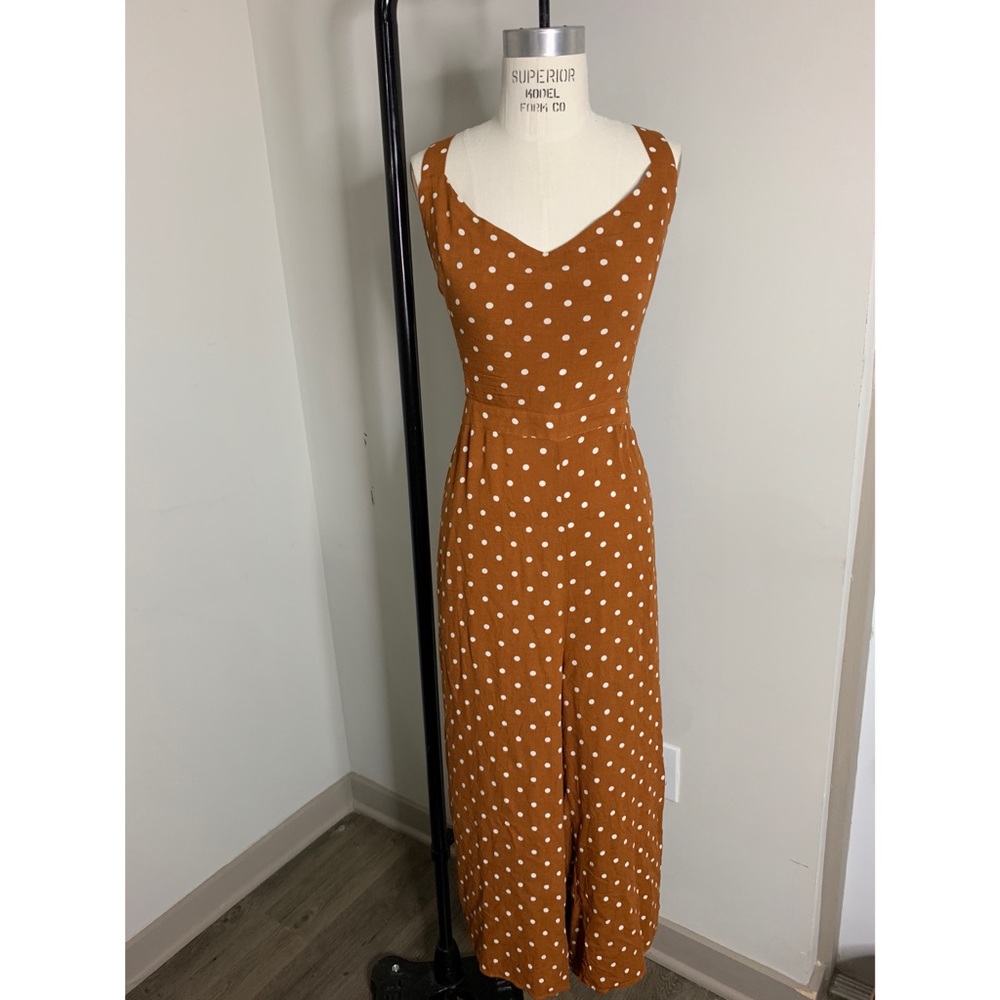 Rust Orange Polka Dot Jumpsuit